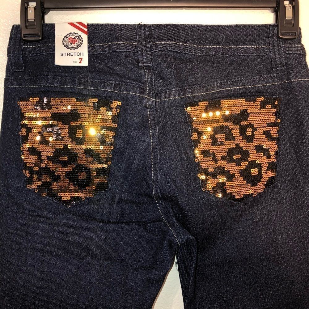 SP skinny slim streched low rise sequin jean - Picture 5 of 8